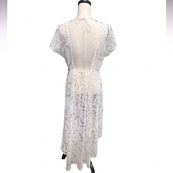 Victorias Secret Bridal Sleep Nightgown/ Beach Cover Up White Size M/L - Picture 7 of 8